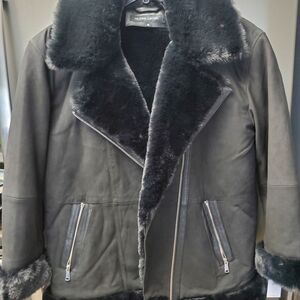 Wilsons Leather Black Fur line Leather Jacket Brand NEW